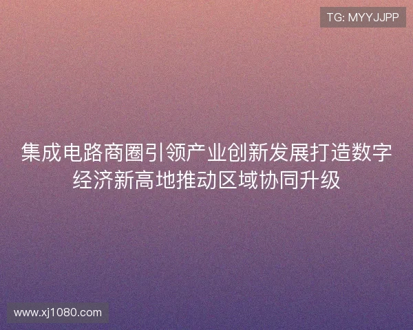 集成电路商圈引领产业创新发展打造数字经济新高地推动区域协同升级